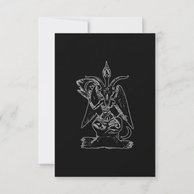Cartons Réponse Baphomet Chèvre Satan Black Magie Lucifer Occulte (Devant)