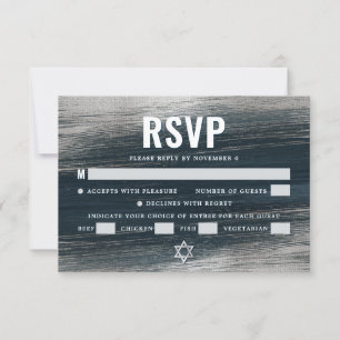 Cartons Réponse Bar Mitzvah Charcoal Grey Silver Foil Modern Bold