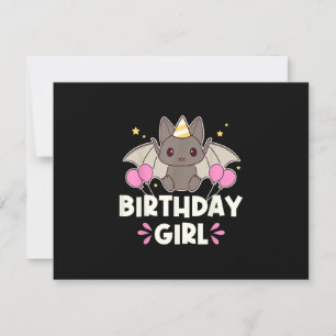 Cartons Réponse Bat-chat fille d'anniversaire mignonne
