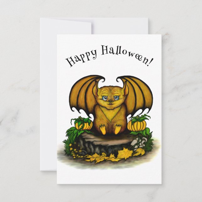 Cartons Réponse Bat d'Halloween mignonne (Devant)