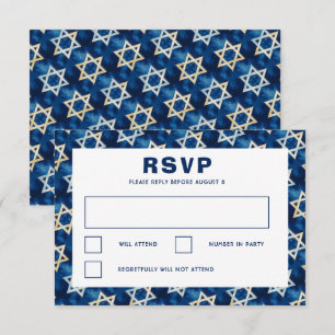 Cartons Réponse Bat mitzvah de la barre personnalisée Star of Davi