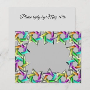 Cartons Réponse Bat mitzvah Rainbow Star N'importe quelle couleur