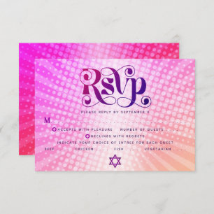 Cartons Réponse Bat mitzvah Retro Boho Rose Orange Gradient Entrée