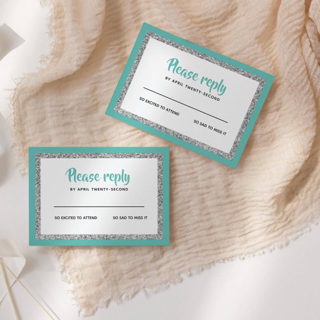 Cartons Réponse Bat mitzvah, thé et argent (Créateur téléchargé)