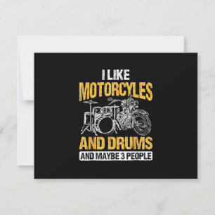 Cartons Réponse Batteur Batterie J'Aime Les Motos Et Les Tambours