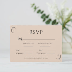 Cartons Réponse Beau Beige Simple Mariage moderne