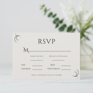 Cartons Réponse Beau Mariage moderne simple Neutre
