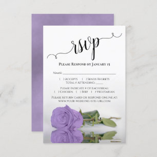 Cartons Réponse Beau reflet Lavande violet Rose Mariage