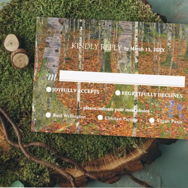 Cartons Réponse Beaux Art Gustav Klimt Forêt Nature Options de rep (Créateur téléchargé)