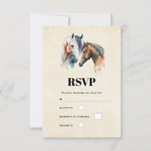 Cartons Réponse Beaux chevaux Western Boho Style Mariage