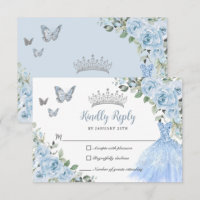 Bébé Bleu Floral Princesse Robe Argent Quinceañera