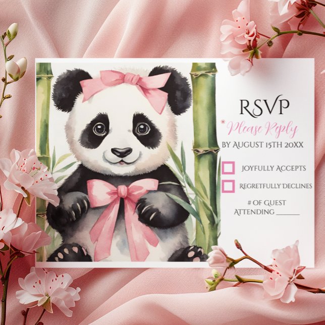 Cartons Réponse Bébé Panda ours Baby shower fille (Créateur téléchargé)