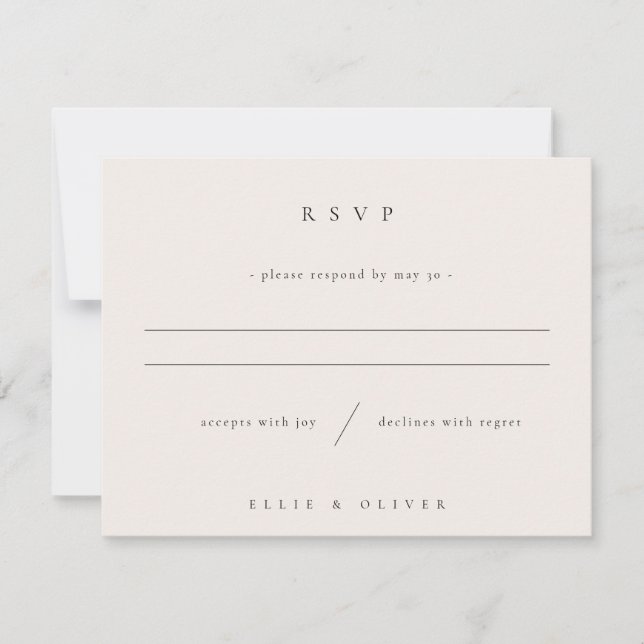 Cartons Réponse Beige Boho Photo Mariage Moderne (Devant)