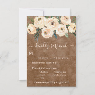 Cartons Réponse Beige neutre floral boho marron