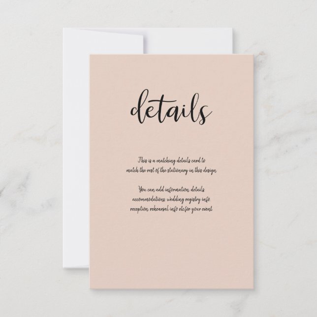 Cartons Réponse Beige Rose Modern Gold Parties scintillant Détails (Devant)