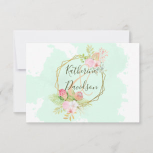 Cartons Réponse Belle Lime Green 💚 Botanique Boho Mariage