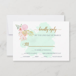 Cartons Réponse Belle Lime Green 💚 Botanique Boho Mariage