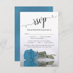 Cartons Réponse Belle Reflet Turquoise Blue Rose Mariage