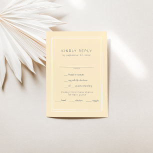 Cartons Réponse Beurre neutre simple Mariage jaune