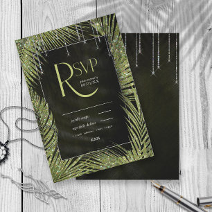 Cartons Réponse Bijoux feuille Mariage vert ID830