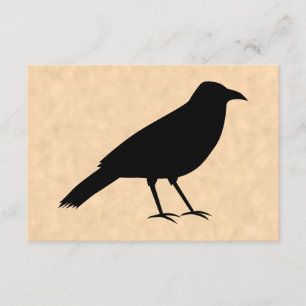 Cartons Réponse Black Crow Bird sur un Motif de parchemin.