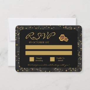 Cartons Réponse Black Et Gold Stars Goth Motif