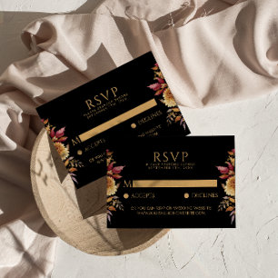 Cartons Réponse Black Fall Terracotta Floral Boho Chic Mariage