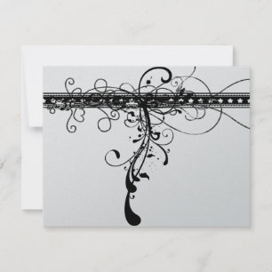 Cartons Réponse Black Funky Elegant Mariage de perles