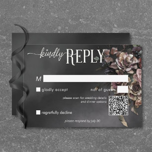Cartons Réponse Black Moody Gothic Flowers & Mist QR Code