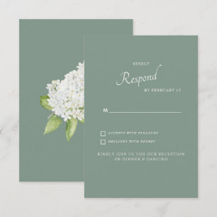Cartons Réponse Blanc Hydrangea Dark Sage Arrière - plan mariage R