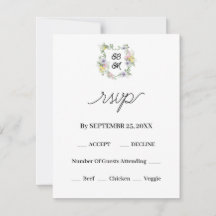 Blason de monogramme floral formel de mariage