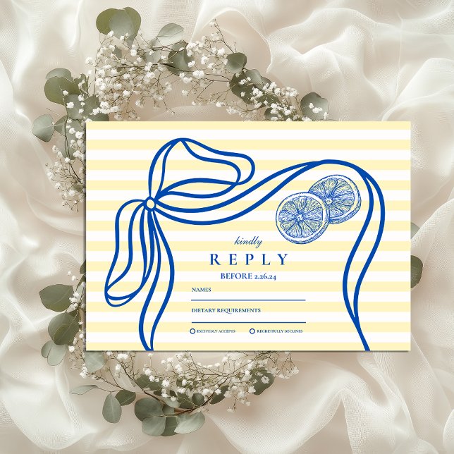 Cartons Réponse Bleu Mariage de l'arc méditerranéen (Créateur téléchargé)