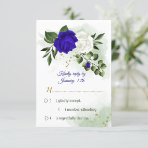Cartons Réponse bleu royal et fleurs blanches verdure