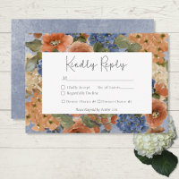 Bleu rustique et rouille orange brûlée Monogramme 