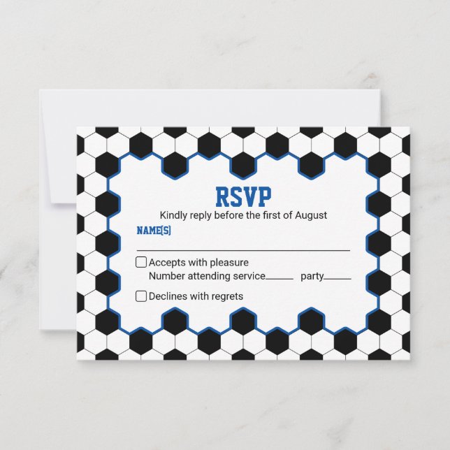 Cartons Réponse Blue Black Blanc Soccer Ball Bar Mitzvah (Devant)