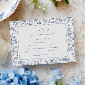 Cartons Réponse Blue Chinoiserie Wedding
