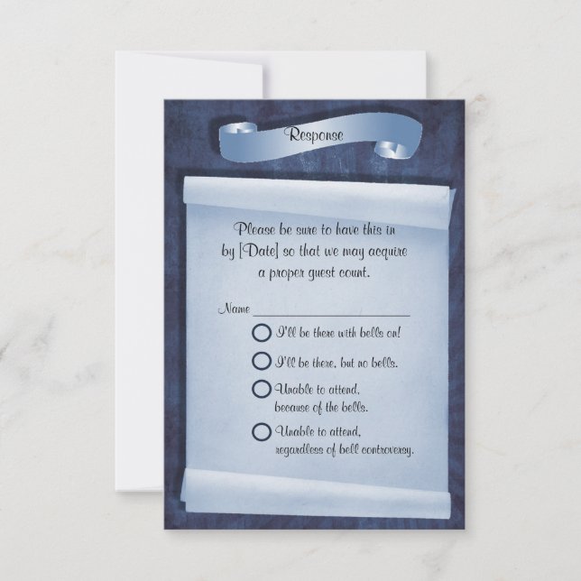 Cartons Réponse Blue Engagement Ceremony Funky Response Card (Devant)