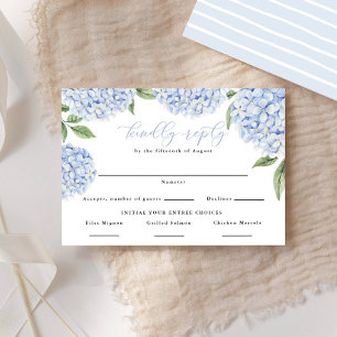 Cartons Réponse Blue Hydrangea Border Choix alimentaires Mariage R