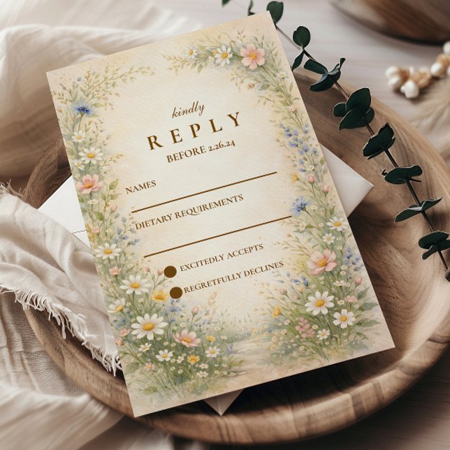 Cartons Réponse Blush Blue Countryside Wedding (Créateur téléchargé)