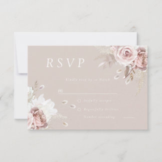 Cartons Réponse Blush Floral Gorgeous Wedding