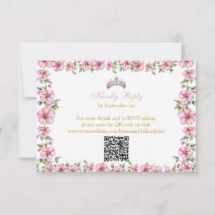 Cartons Réponse Blush Rose Or Mis Quince Floral Quinceañera