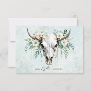 Cartons Réponse Bohème Aquarelle Floral Vache Crâne Mariage