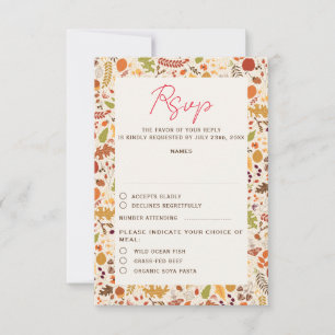 Cartons Réponse Bohème séché Rustique Floral Automne Falls Mariage