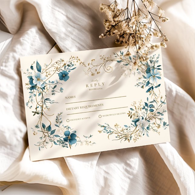 Cartons Réponse Bohème Vintage Floral Mariage (Créateur téléchargé)