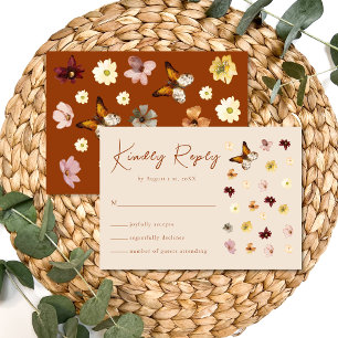 Cartons Réponse Boho Burnt Orange Fleur sauvage