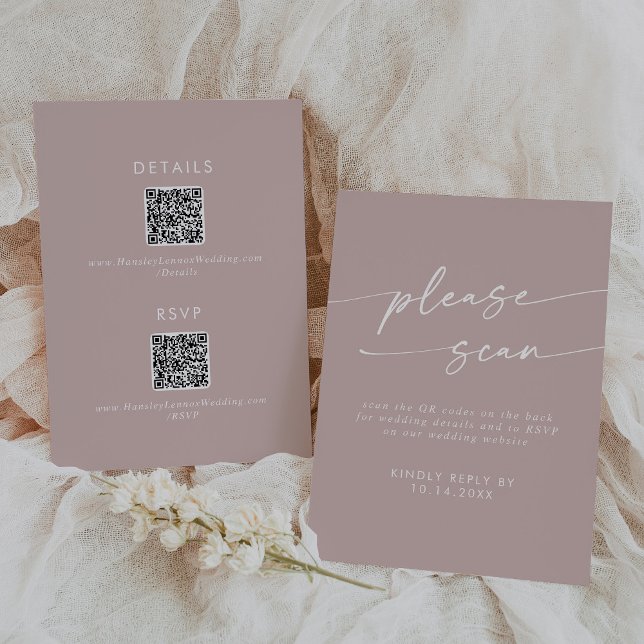 Cartons Réponse Boho Chic Dusty Rose rose QR Détails du code (Créateur téléchargé)