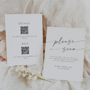 Cartons Réponse Boho Chic Green et White QR Code Détails