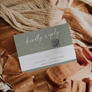 Cartons Réponse Boho Chic Sage Green Mail In et QR Code