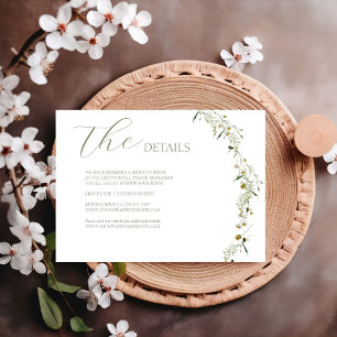 Cartons Réponse Boho Daisy Beidge Détails du mariage Fleur sauvage