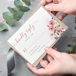 Cartons Réponse Boho dusté rose aquarelle mariage de fleurs